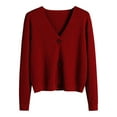 thumbnail image 1 of Clearance Lady Automobiledigan,Clearance Sales Women's Cardigan Women's Autumn And Winter Long Sleeve V Neck Soft Knit Solid Color Cardigan, 1 of 4