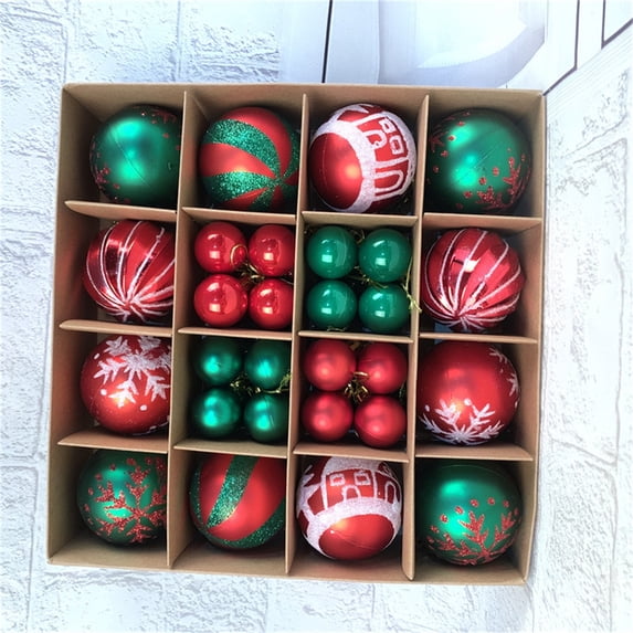 Large 40ct Christmas Ball Ornaments, 2.36" Shatterproof Halloween Tree Decorations, Perfect Hanging Ball for Indoor/Outdoor Holiday Party Decor (B)