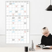 Clearance! Large Dry Erase Calendar for Wall,3 Month Vertical Wall Calendar, Blank Reusable Monthly Quarterly Calendar Planner Undated, 122"x32" Whiteboard Calendar, Office