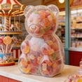 thumbnail image 1 of Clearance! Large Gummy Bear Containers Plastic, Valentine’s Day Clear Gummy Bear Shaped Candy Holder, Reusable Gift Box for Candy, Party Favors Storage, Big Plastic Bear Container, 1 of 8
