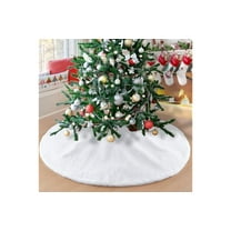 Large Tree Skirt 48 inch White Christmas Tree Skirts Faux Fur Christmas Skirt Tree Christmas Tree Ornaments