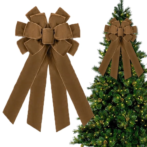 Clearance Large Velvet Christmas Bow, Decorative Wreath Bow Ornament, xmas Bow for Christmas Tree Topper, Front Door, Stair, Fireplace, Holiday Home Decor and Halloween Decorations