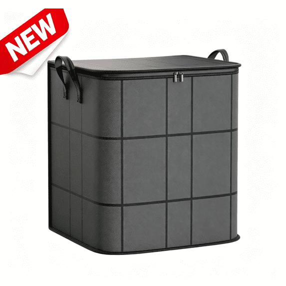 Clearance Large Zippered Storage Bag with Handles, Collapsible Moving Storage Bin for Clothes, Quilts, Bedding & Household Organization