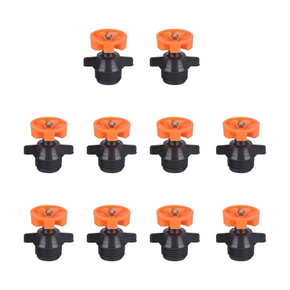 Hvmvliv Lawns Sprinkler 1/2Inch Automatic Rotating Sprinkler Heads Sprinkler 360 Degree Rotation for Garden Irrigation 10Pc Garden Supplies Orange
