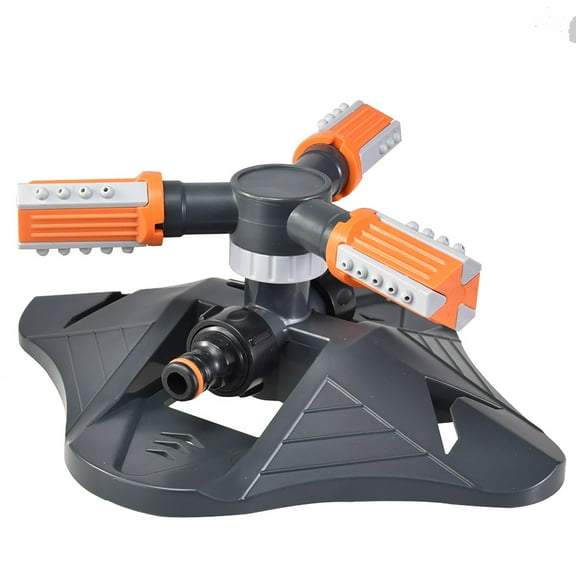 Hvmvliv Lawns Sprinkler Automatic Rotary Sprinkler Garden Spray Artifact Vegetable Sprinkler Irrigation Water-Saving Irrigation Tools 3 Optionals Garden Supplies Orange