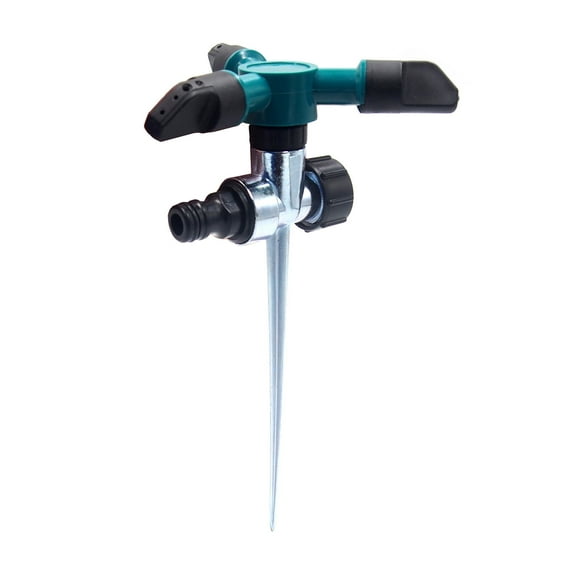 Hvmvliv Lawns Sprinkler Spinning Degree Metal Floor Sprinkler, Automatic Rotating Sprinkler Head, Tandem Sprinkler Garden Supplies Green