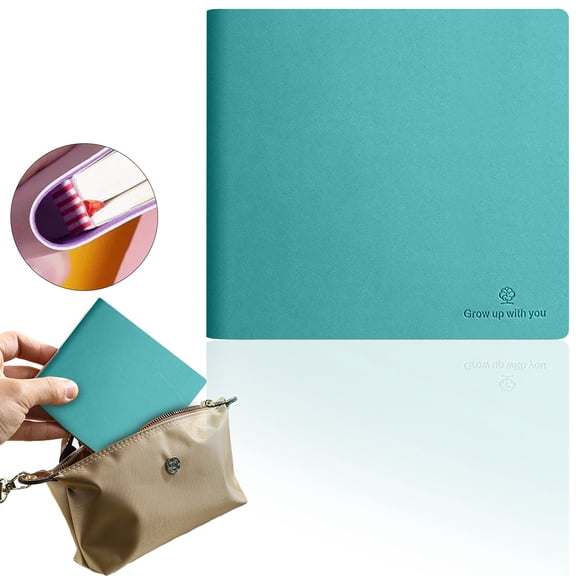 Clearance! Leather Face Square Notebook Carrying Notebook Sky Blue Planner Spiral Notebook