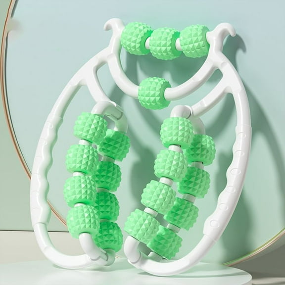 Clearance!Leg Rollers for Muscles, Massage Roller Relax Roller 20 Wheels, Cellulite Roller Muscle Relaxer Circular Legs Clamps Leg Massage for Tennis Elbow Legs,Green