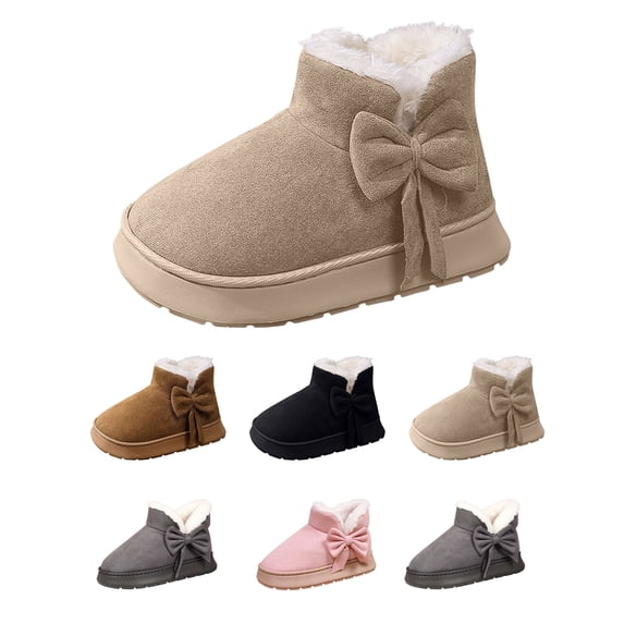 Clearance Lenago Womens Boots Snow Shoes for Women Slip On Warm Slippers Faux Suede Platform with Soft Comfortable Foam Cozy House Slipper Winter Indoor & Outdoor Boots