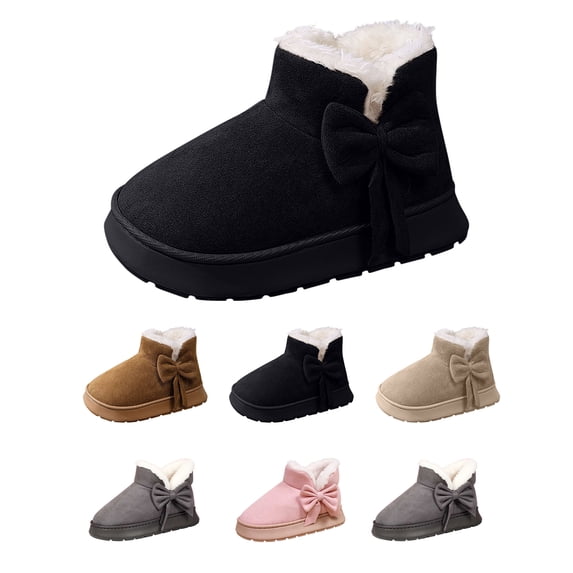 Clearance Lenago Womens Boots Snow Shoes for Women Slip On Warm Slippers Faux Suede Platform with Soft Comfortable Foam Cozy House Slipper Winter Indoor & Outdoor Boots