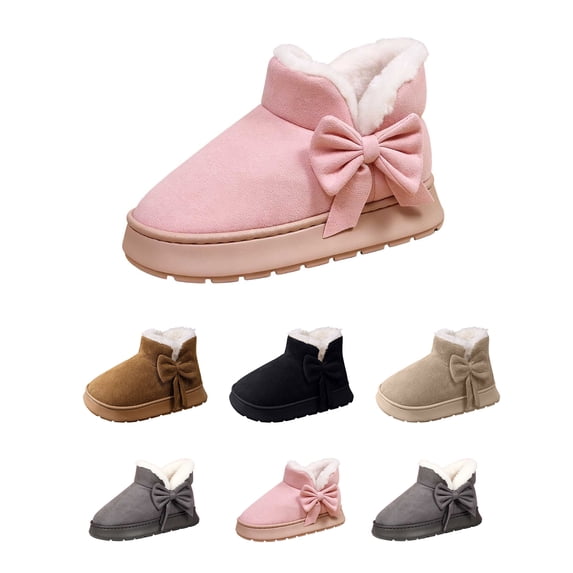 Clearance Lenago Womens Boots Snow Shoes for Women Slip On Warm Slippers Faux Suede Platform with Soft Comfortable Foam Cozy House Slipper Winter Indoor & Outdoor Boots