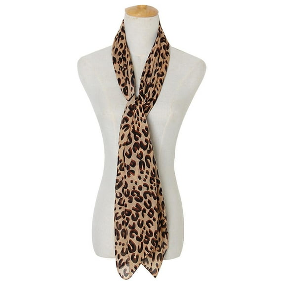 Clearance! Leopard Print Scarf Women Vintage Chiffon Stole Soft Casual, Harajuku Scarf S4L8