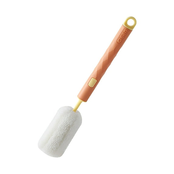Clearance! Leott Simple Contrast Color Cup Brush Household Bottle Cleaning Brush Long Handle No Dead Angle Sponge Brush Water Cup Tea Stain Rinse Small Brush Orange, Household Cleaning Brush, 1 Brush