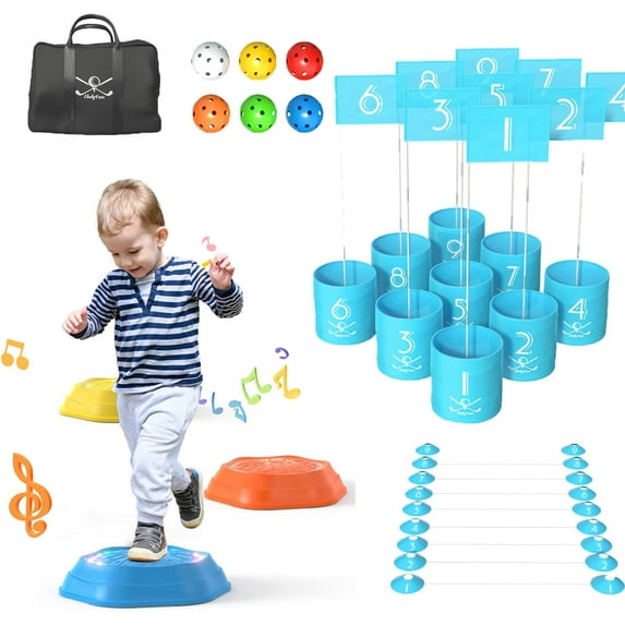 Clearance! Light Up Stepping Stones for Kids,Light Up Musical Stepping Stones,Toddler Stepping Stones 3-5,Musical Stepping Stones for Kids,Balance Stepping Stones Kids,Indoor & Outdoor Toys Play,8Pcs