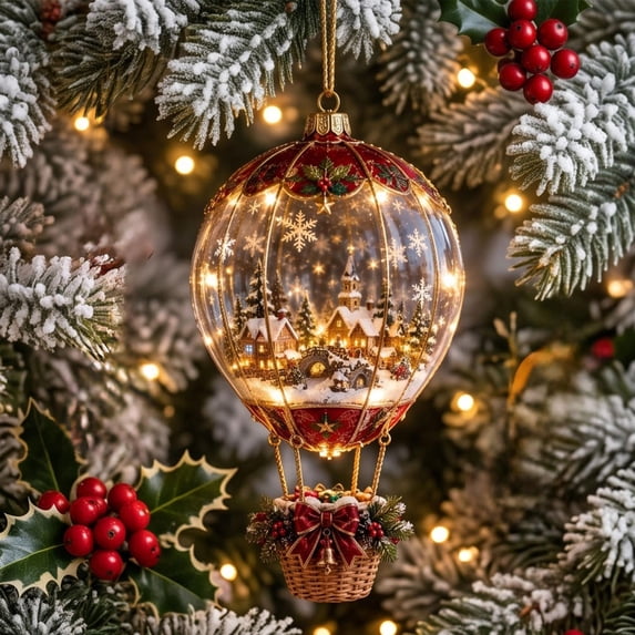 Clearance Lighted Christmas Ornaments, Luminous Christmas Balloons Decorations, Glowing Christmas Tree Ornaments for Xmax Tree