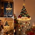 thumbnail image 1 of Clearance! Lighted Green Christmas Tree Hanging Chandelier Decoration with LED Lights, 19.68", 1 of 7
