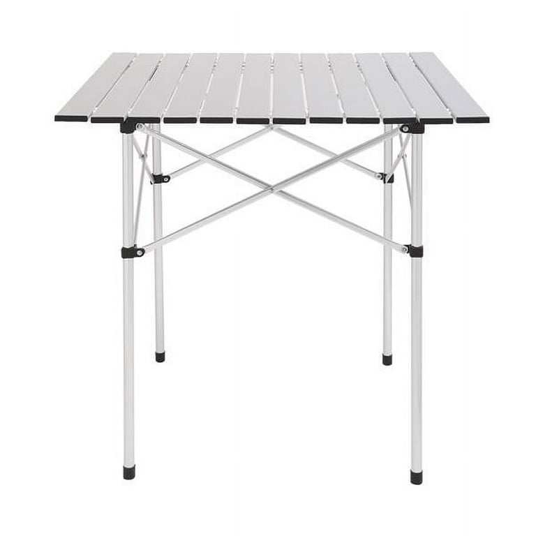 Clearance Lightweight Stable Alu. Folding Square Table Roll Up