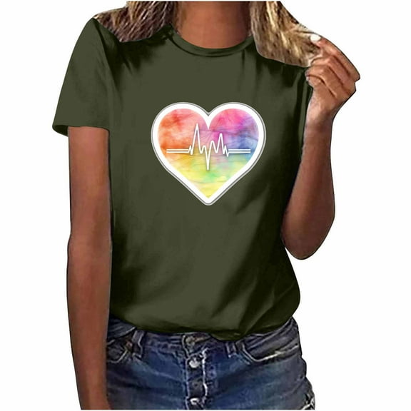 Lightweight Tops & Blouses Womens Funny T Shirts Loose Summer Clothes Outfits Women Over 50 Womens Plus Size Tunic Tops Dressy Casual Generic Blouses for Women