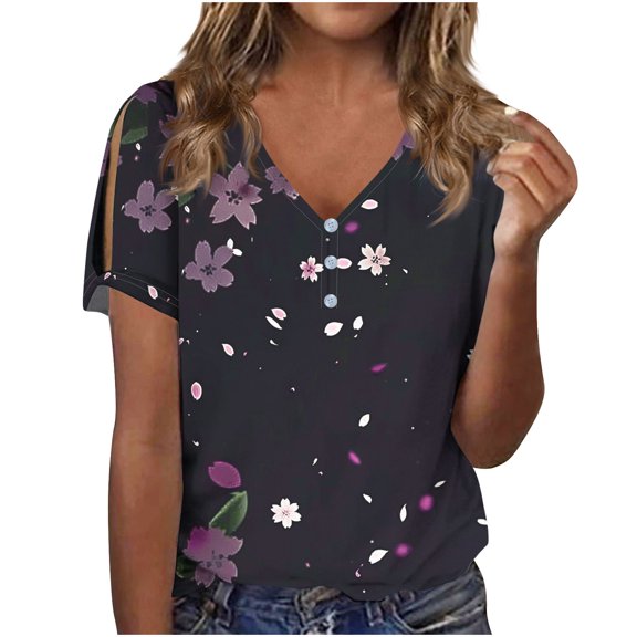 Lightweight Tops & Blouses Womens T Shirts Loose Boho Summer Shirts for Island Vacation Dressy Summer Tops for Women Over 50 Letter Print Tee