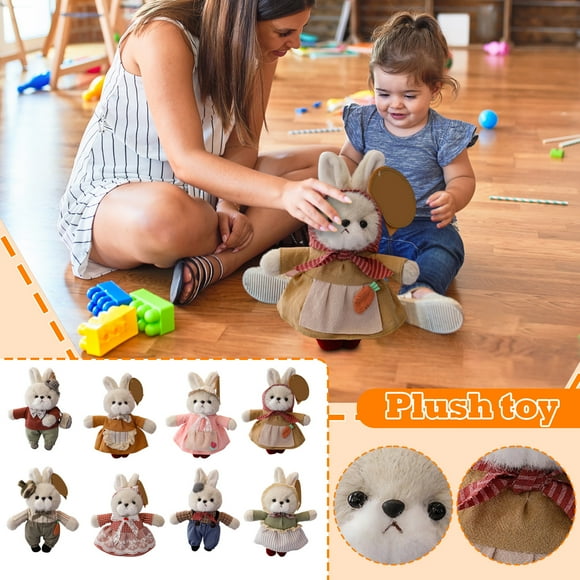 Clearance!!! Lillian Bunny Family Plush Toy, Adorable Ultra-Soft Plush Bunny Dolls, Cuddly Companion With Premium Pp Cotton,Valentine's Day Easter Plush Rabbit Toys