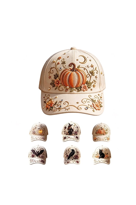 Clearance! Limited Edition 2026 Orange Pumpkin Garden Morning Embroidered Cap, Adjustable Lightweight Halloween Hat, Pumpkin Botanical Dad Hat Unisex Kidults Halloween Gift