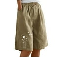 thumbnail image 1 of Clearance Linen Shorts for Women Wild-Flower Printed Bermuda Shorts Baggy Relaxed Fit Pull On Stretch Sweatpant Quick Dry Active Shorts Baggy Relaxed Fit Chino Shorts Workout Sport Yoga Clothes, 1 of 7