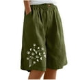 thumbnail image 1 of Clearance Linen Shorts for Women Wild-Flower Printed Bermuda Shorts Baggy Relaxed Fit Pull On Stretch Sweatpant Quick Dry Active Shorts Baggy Relaxed Fit Chino Shorts Workout Sport Yoga Clothes, 1 of 6