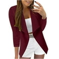 thumbnail image 1 of Clearance! Lisingtool Blazers for Women Women Blazers Coat Slim Cardigan Work office Suit 3/4 Sleeve Jacket formal Coat Wine Promotion Sale, 1 of 6