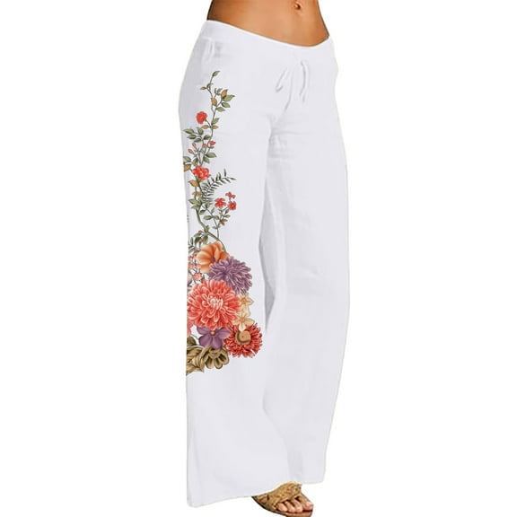 Lisingtool Casual Pants for Women Trendy Womens Wide Leg Palazzo Pants High Waisted Pant Smocked Pleated Loose Fit Casual Trousers Red
