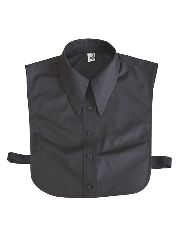 Detachable Collar Women Solid Detachable Blouse with False Collar Half Elastic Waist Shirt Collar Black Promotion Sale