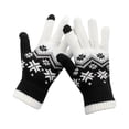 thumbnail image 1 of Clearance! Lisingtool Women Can Enable Screen Gloves Warm Stretch Knitted Gloves Mittens Winter Keep Warm Knitting Christmas Snowflakes Printing Golves Students Outdoor Riding Hiking Mittens, 1 of 5