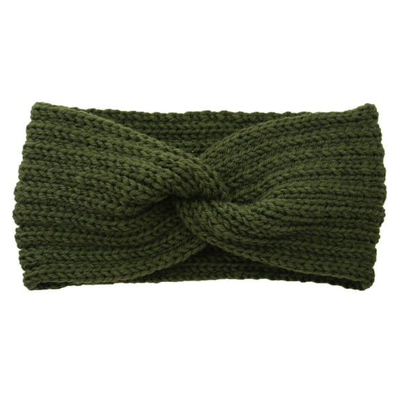 Clearance! Lisingtool Headbands for Women Soft Stretch Ear Warmer Headband Women Winter Cable Knit Headbands Hairbands Army Green Promotion Sale