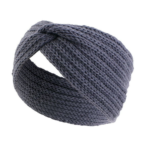 Clearance! Lisingtool Headbands for Women Women Knitted Headband Stylish Warm Knitted Headband In Solid Color Dark Gray Promotion Sale