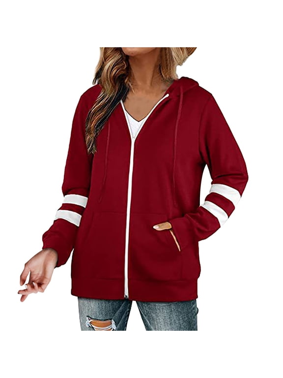 Hoodies for Women Women's New Seasonal Versatile Solid Color Cardigan Hooded Zipper Sweater Promotion Sale