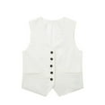 thumbnail image 1 of Lisingtool Tank Tops for Women Women's Solid Casual Linen Blend Vest Jacket White, 1 of 4
