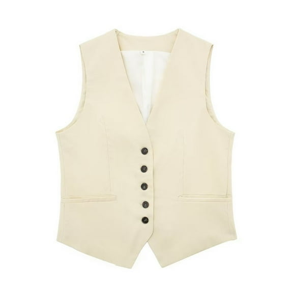 Clearance! Lisingtool Plus Size Coat Women's Solid Casual Linen Blend Vest Jacket Promotion Sale