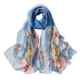 thumbnail image 1 of Clearance! Lisingtool Scarf for Women Scarfs for Women Lightweight Print Floral Pattern Scarf Shawl Fashion Scarves Sunscreen Shawls and Wraps for Spring Blue Promotion Sale, 1 of 3
