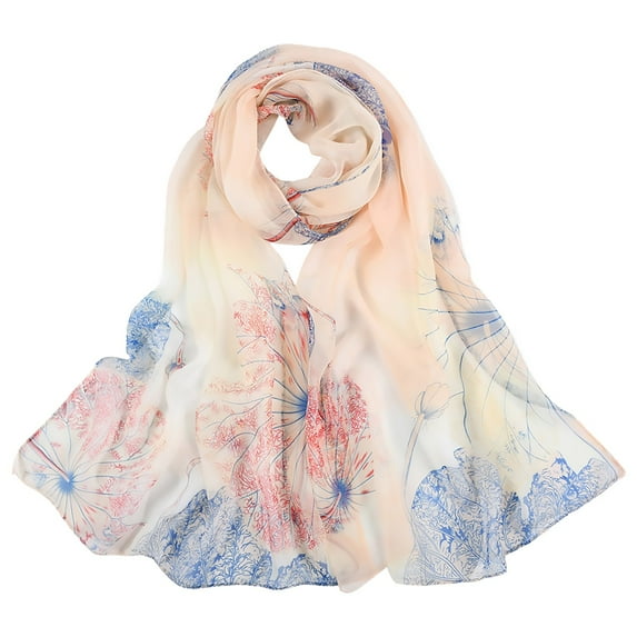 Clearance! Lisingtool Scarf for Women Women's Retro Colorful Printed Scarf Simple Cotton and Linen Warm Shawl Muslim Headscarf Scarf Beige Promotion Sale