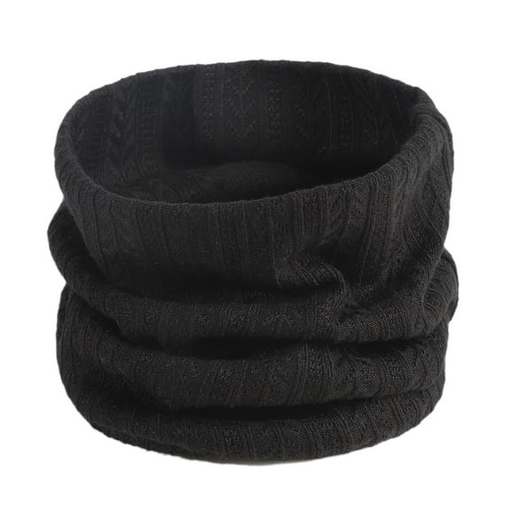 Clearance! Lisingtool Scarf for Women Winter Knitted Neck Scarf Warm Scarf Mens and Womens Neck Scarf Black Promotion Sale