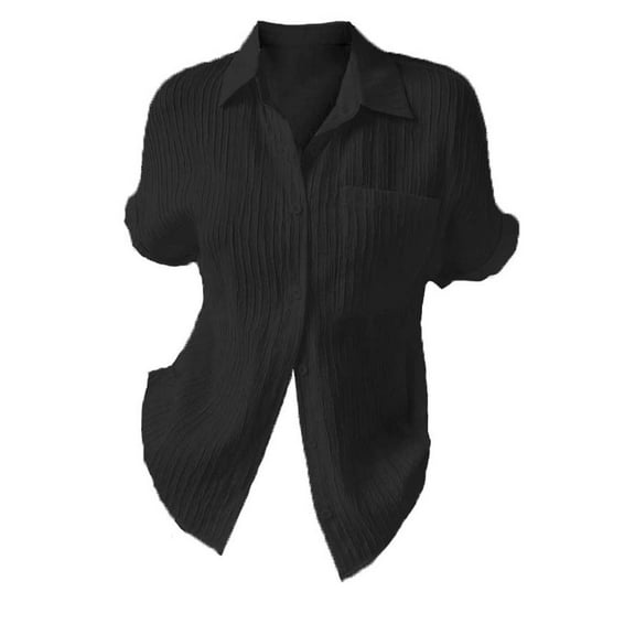 Clearance! Lisingtool Shirts for Women Women's Summer Solid Color Loose Plus Size Long Cotton Texture Dress Shirt Top Promotion Sale