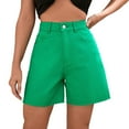 thumbnail image 1 of Clearance! Lisingtool Shorts for Women European and American Trendy Loose Casual Women's New Denim Shorts High Waist Loose Slimming Trousers Green Promotion Sale, 1 of 6