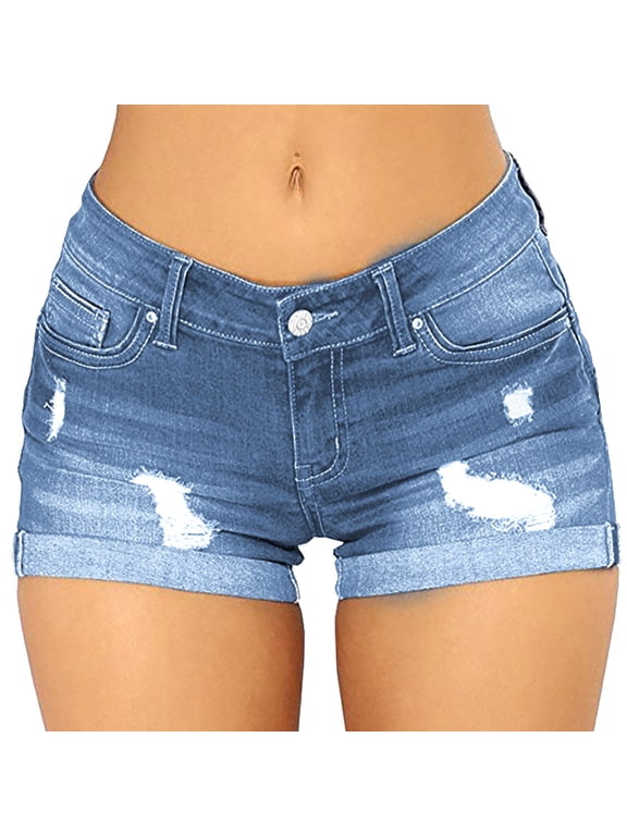 Clearance Shorts for Women Jean Shorts Womens Women's Ripped High Waisted Denim Shorts Stretchy Jean Shorts S-XXL Clearance sale