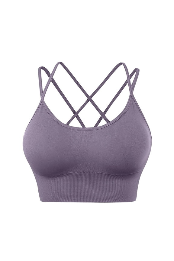 Clearance! Lisingtool Sports Bras for Women Womens Back Sport Bras Padded Strappy Cropped Bras for Yoga Workout Fitness Bras Promotion Sale