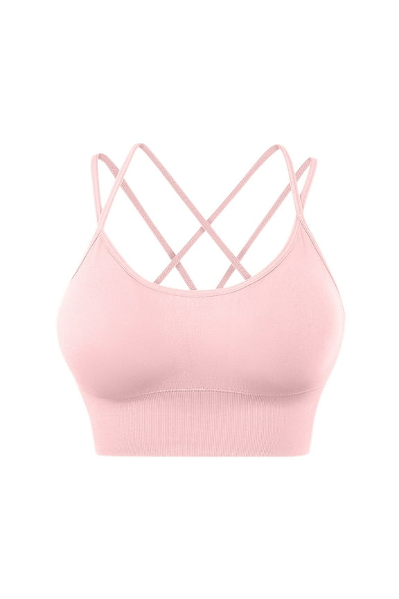 Clearance! Lisingtool Sports Bras for Women Womens Back Sport Bras Padded Strappy Cropped Bras for Yoga Workout Fitness Bras Promotion Sale