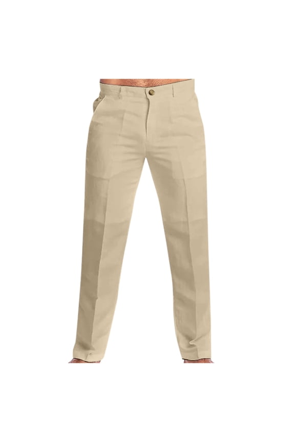 Clearance! Lisingtool Sweatpants for Men Men Spring and Summer Pant Casual All Solid Color Painting Loose Plus Size Trouser Fashion Beach Pockets Pant Beige Promotion Sale