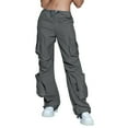 thumbnail image 1 of Lisingtool Sweatpants Women Cargo Pants Woman Relaxed Fit Baggy Clothes Black Pants High Waist Zipper Slim Drawstring Waist with Pockets Loose Plus Size Womans, 1 of 8