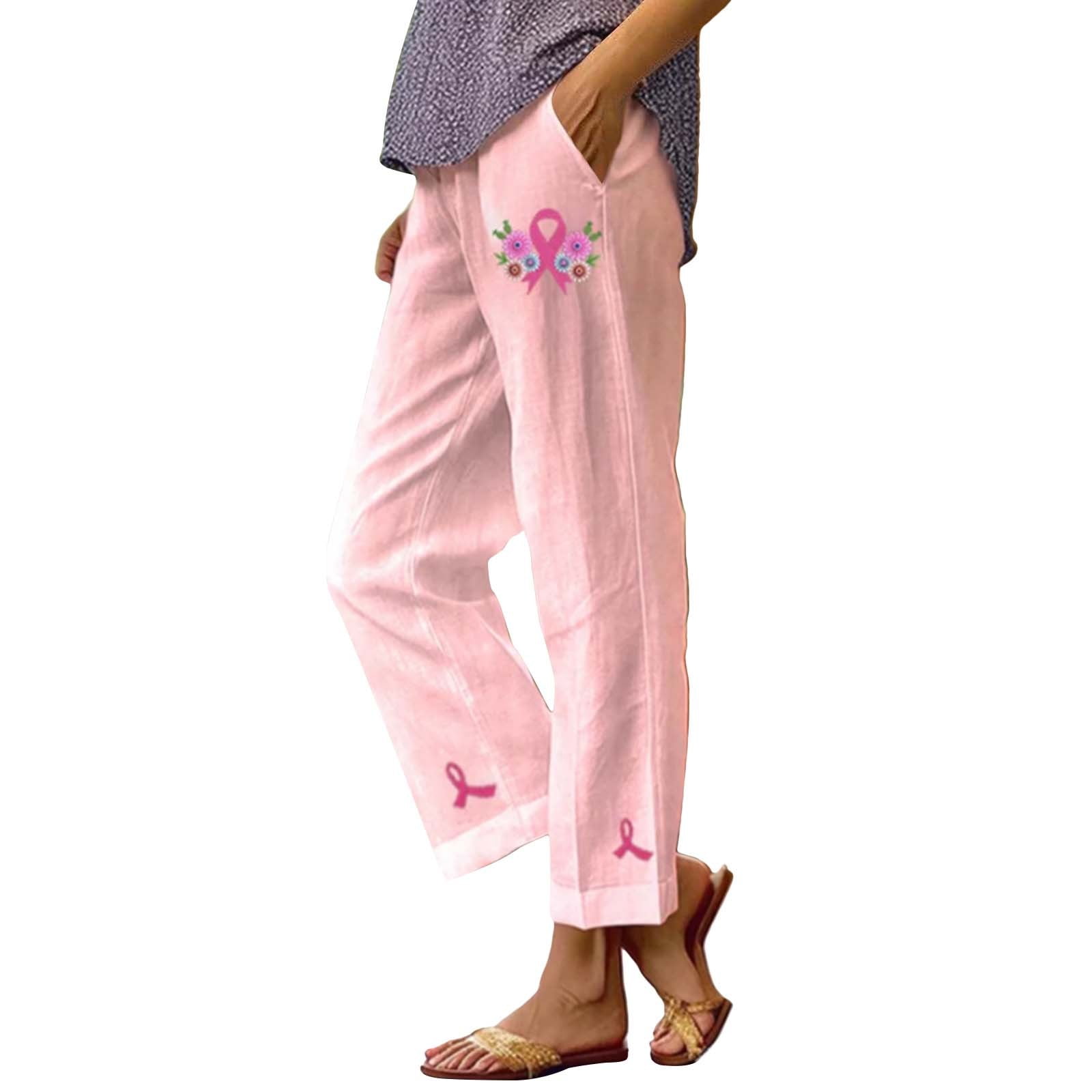 Clearance! Lisingtool Sweatpants Women Breast Cancer Awareness Month