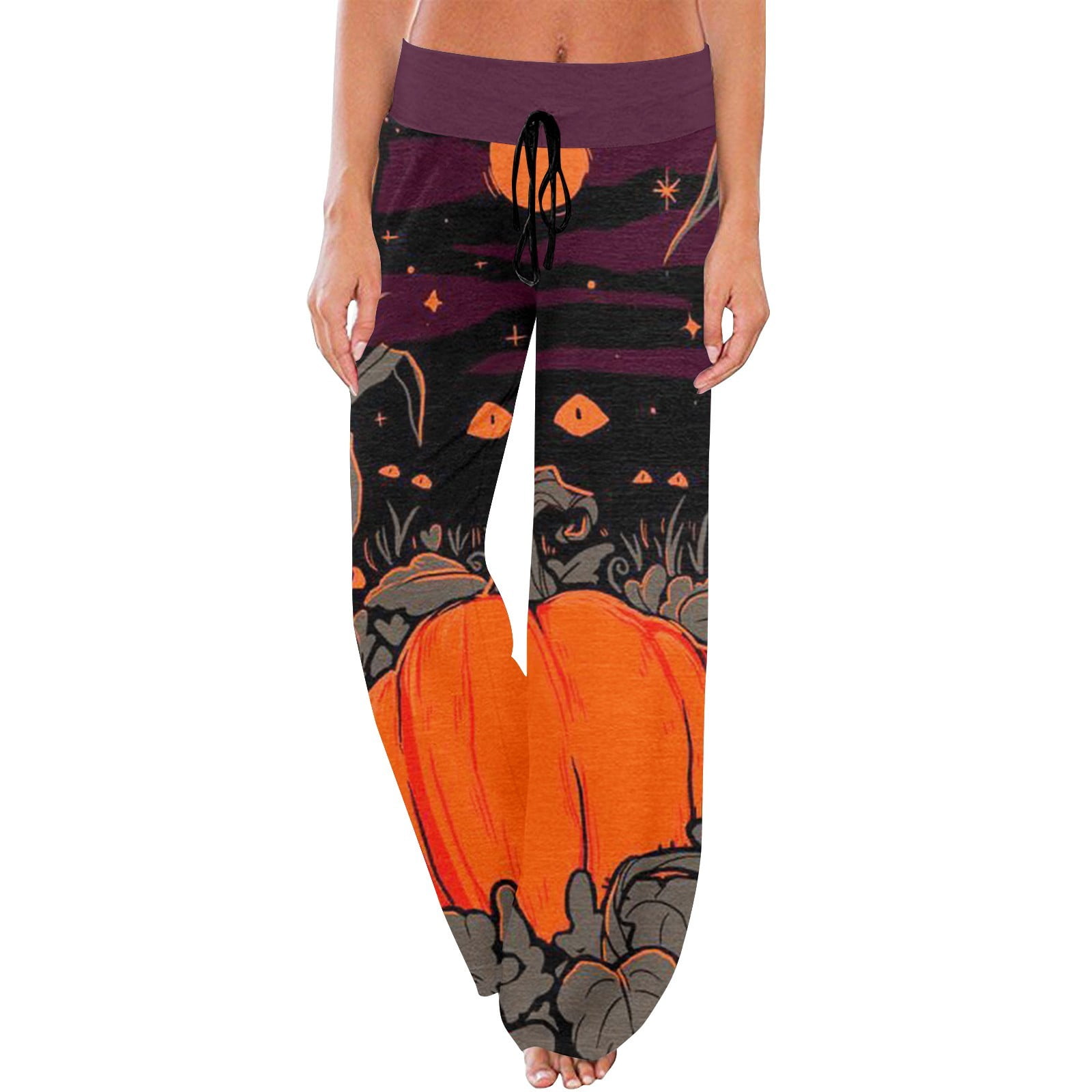 Clearance! Lisingtool Sweatpants Women Women's Pajamas Pumpkin Print