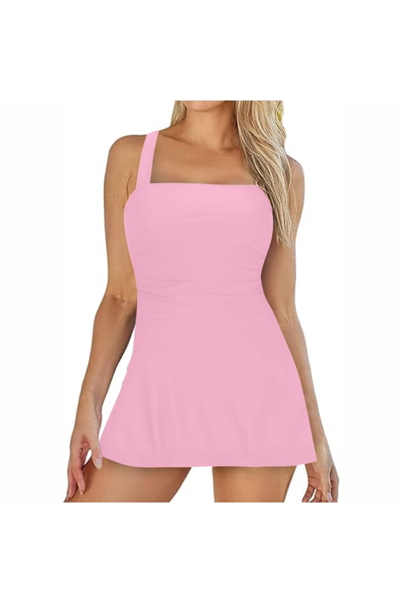 Clearance! Lisingtool Swim Dress for Women Swimwear Swimdresses for Women 2025 Vintage Two Pie Ce Tankini Swimsuits Push Up Swimwear Bathing Suits Pink