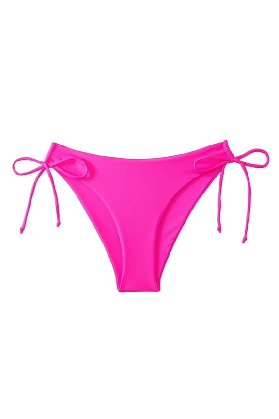 Clearance! Lisingtool Swim Suit Bottoms for Women 2025 Women String Tie Side Bikini Bottoms Moderate Coverage Swimsuit Bottom Low Waist Low Rise Bathing Suit Hot Pink